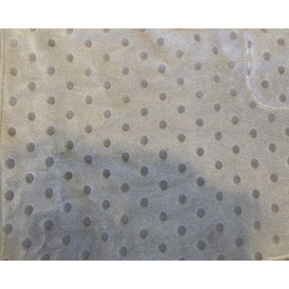 La Vie En Rose Nightgown MED Hooded Gray Polka Dot Plush Lounge Dress Pockets - Picture 4 of 9